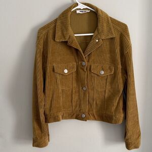 Forever 21 Mustard /Olive Knit Rib Utility Jacket. Size S